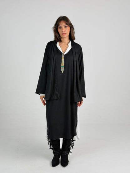 Scarf Flow Dress -Black
