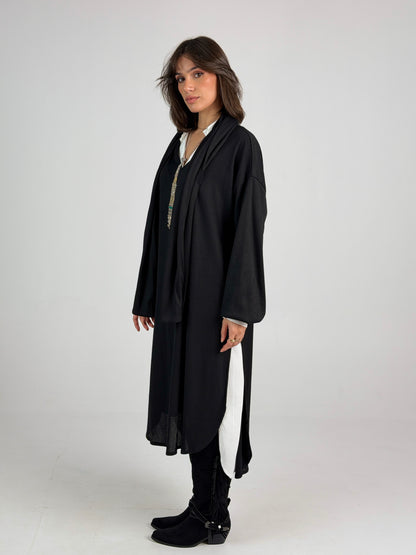Scarf Flow Dress -Black