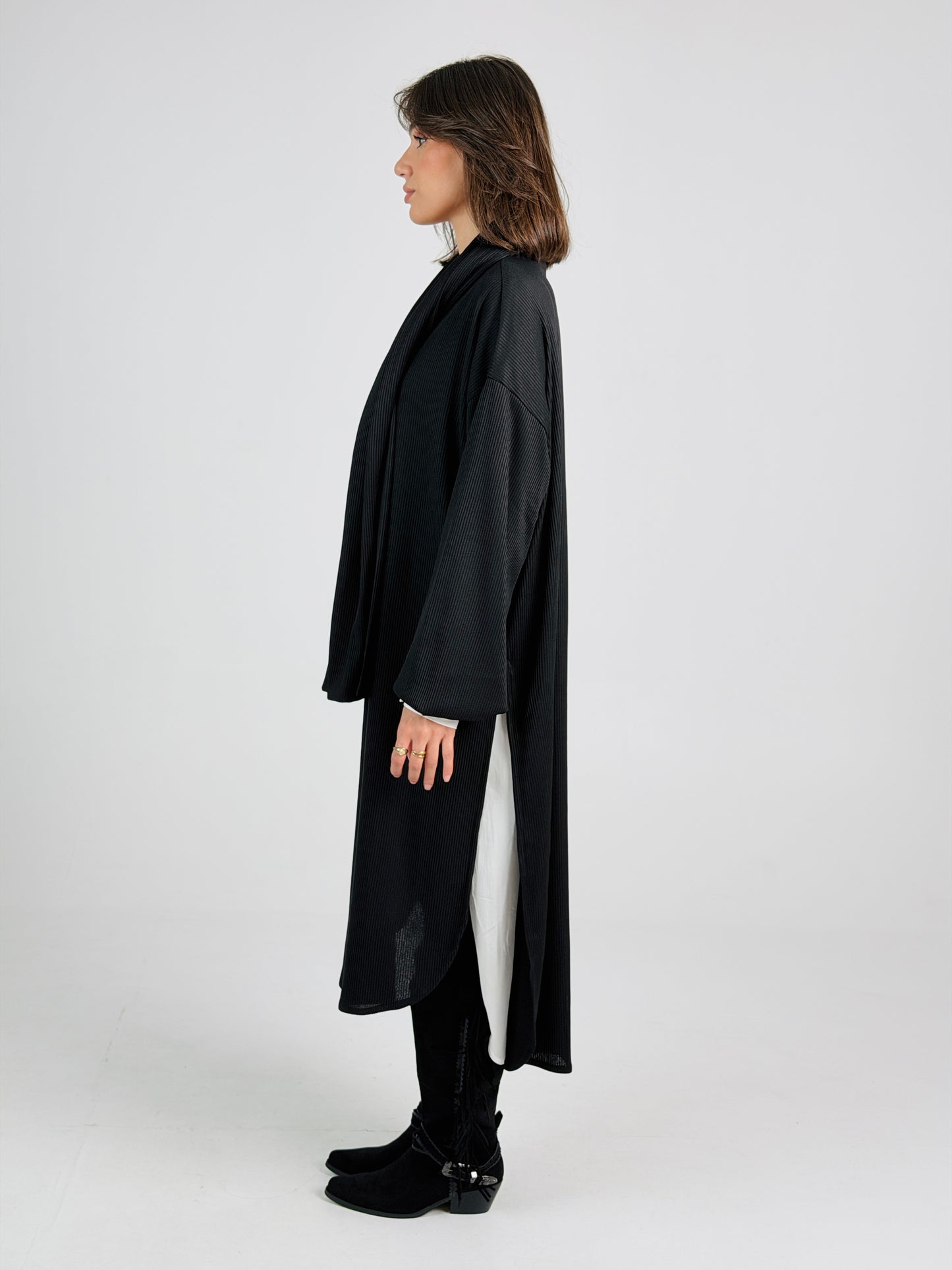 Scarf Flow Dress -Black