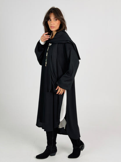 Scarf Flow Dress -Black