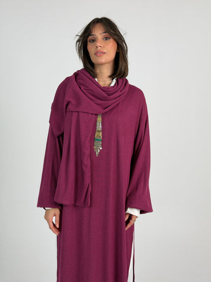 Scarf Flow Dress -Violet