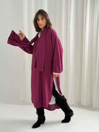 Scarf Flow Dress -Violet