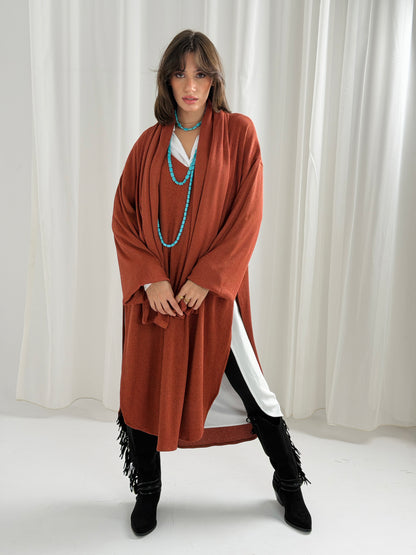 Scarf Flow Dress -Havana Brown