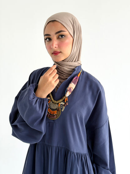 Layered Flow Dress In Indigo