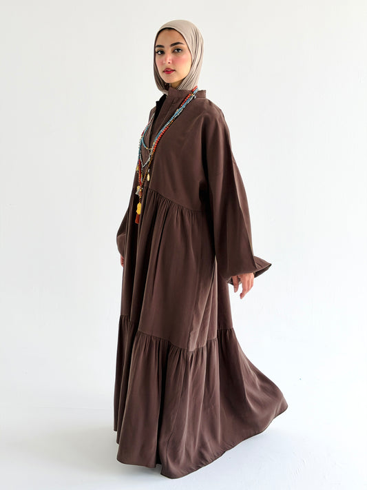 Layered Flow Dress In Mocha