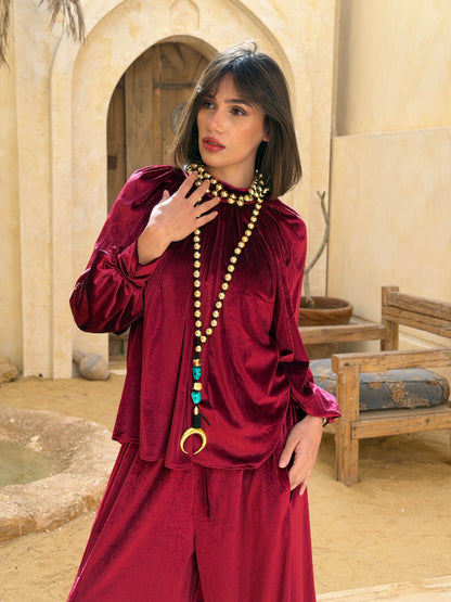 سُكُون — Sukoon Velvet Set" Red "