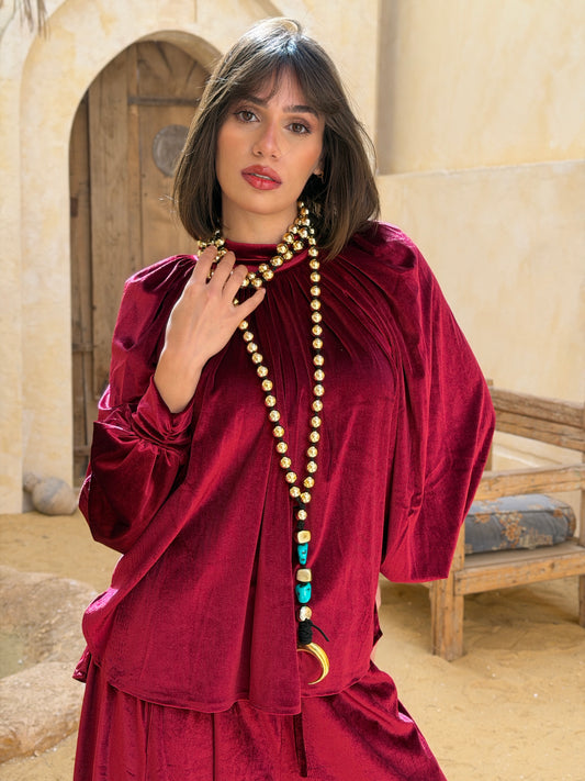 سُكُون — Sukoon Velvet Set" Red "