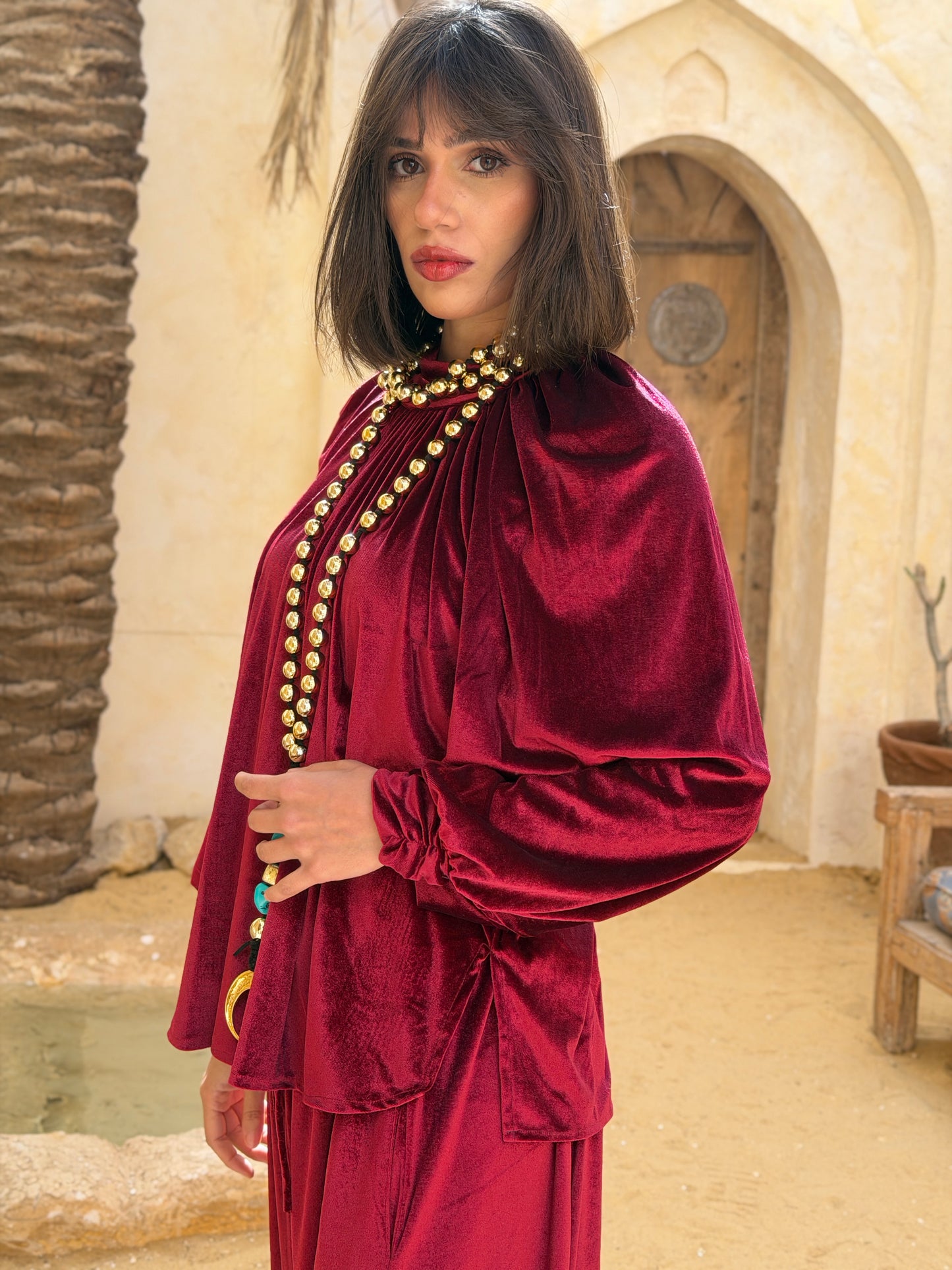 سُكُون — Sukoon Velvet Set" Red "