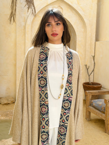 رَوْنَق —Rawnaq Golden knitted embroidery Cap