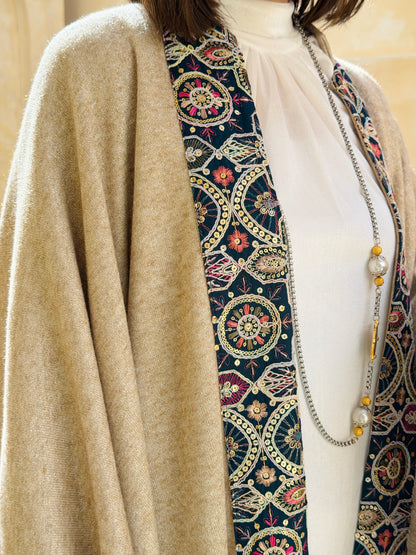 رَوْنَق —Rawnaq Golden knitted embroidery Cap