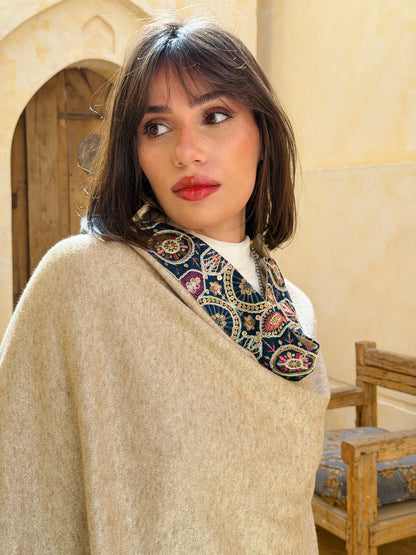 رَوْنَق —Rawnaq Golden knitted embroidery Cap