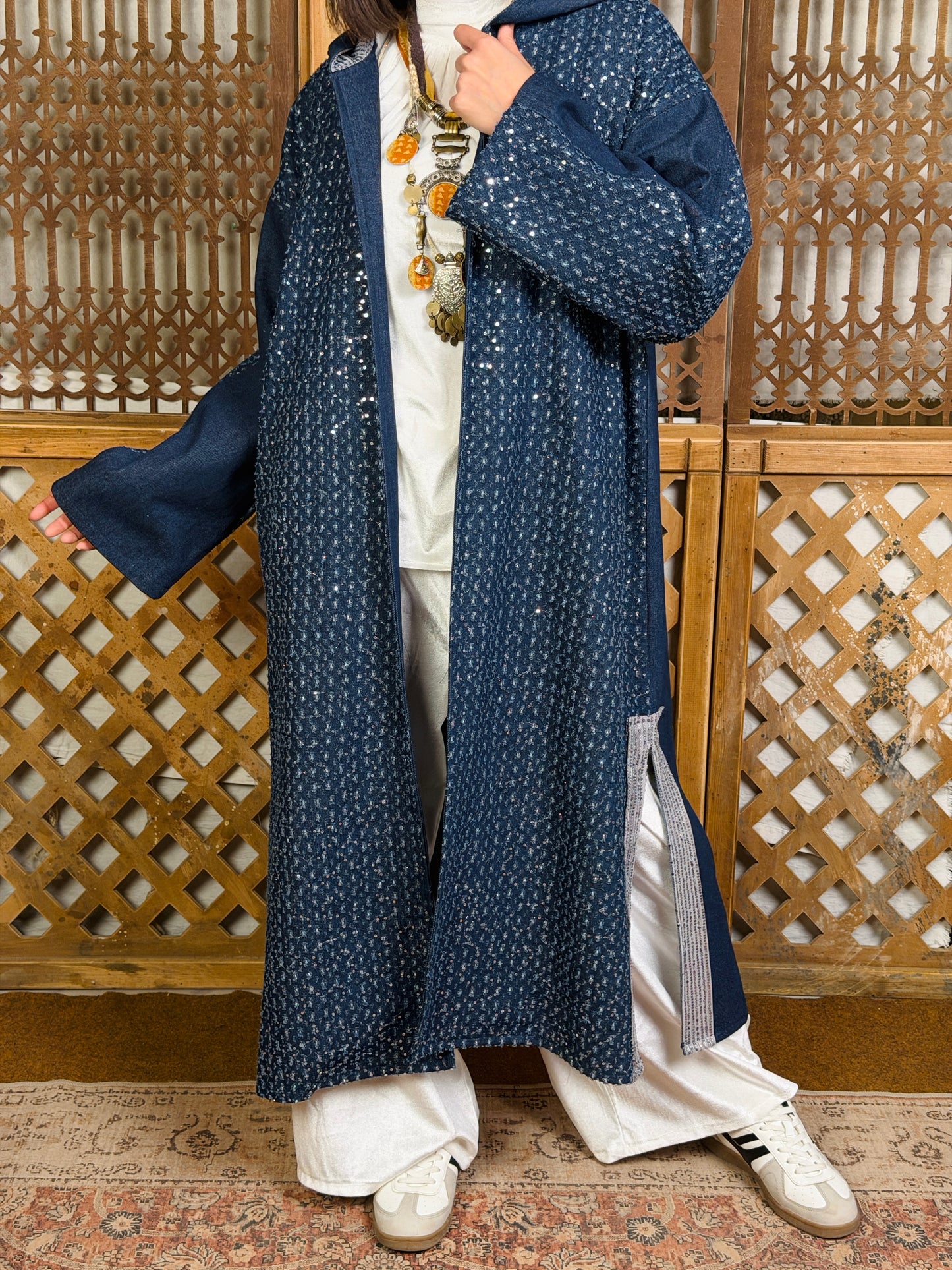 نَبْض — Nabd Sparkly Denim Moroccan Kaftan