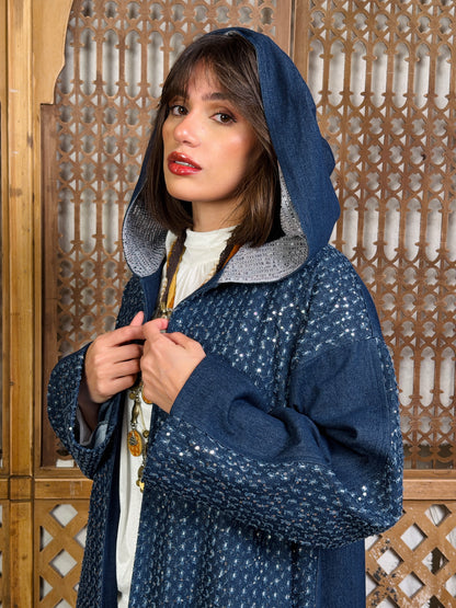 نَبْض — Nabd Sparkly Denim Moroccan Kaftan