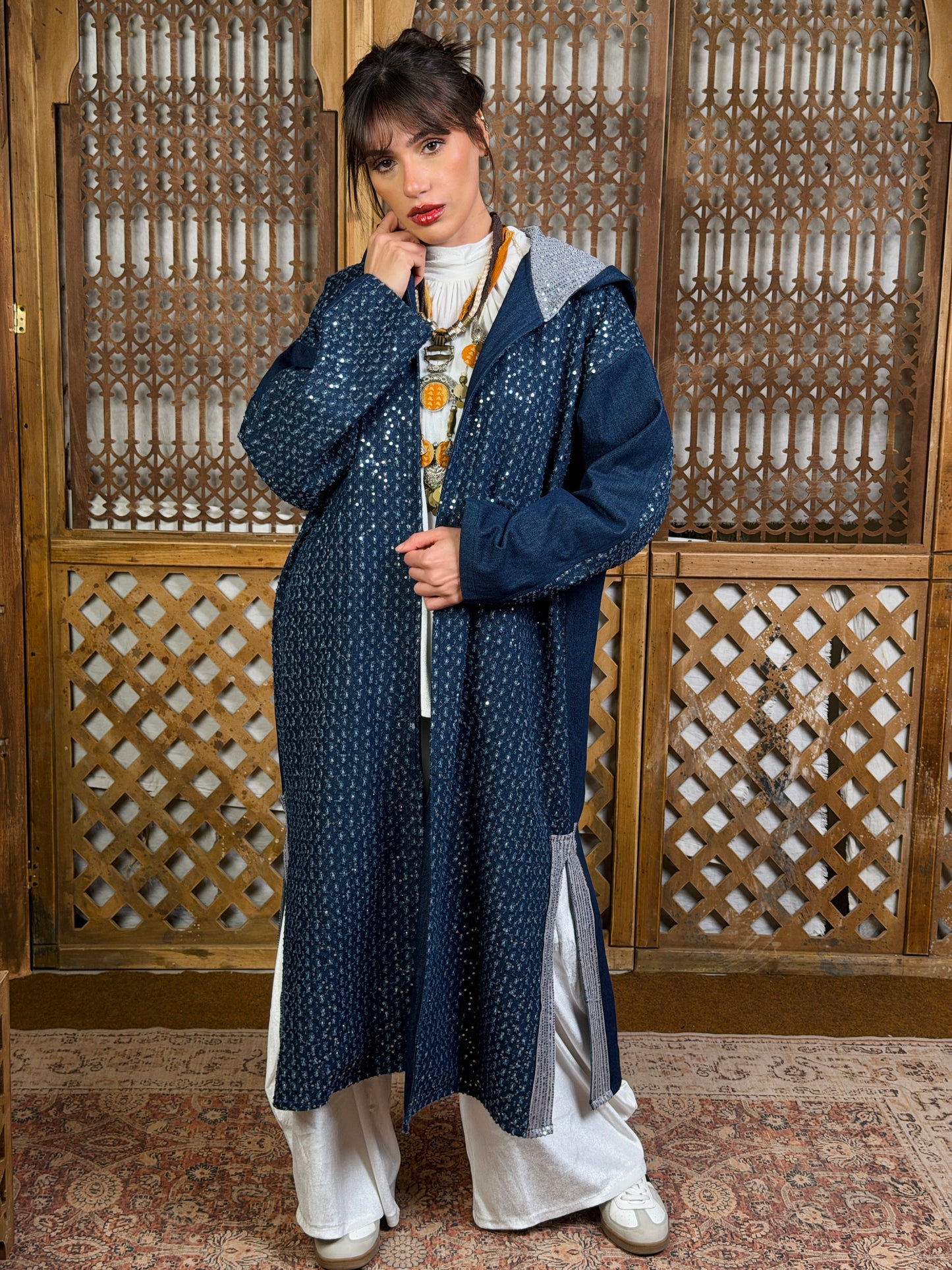 نَبْض — Nabd Sparkly Denim Moroccan Kaftan