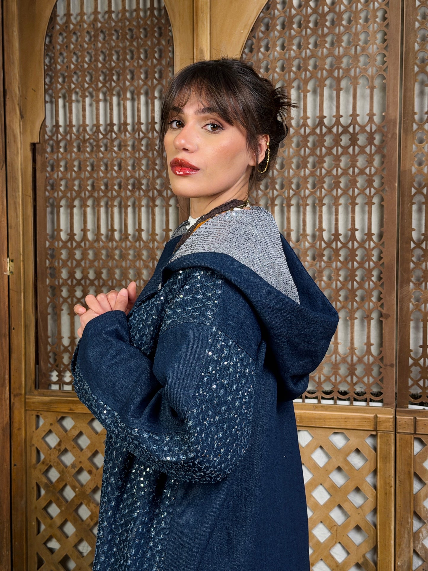 نَبْض — Nabd Sparkly Denim Moroccan Kaftan