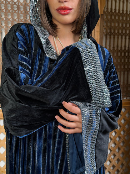 وَدّ — Wodd Sequin Hooded Velvet in Navy