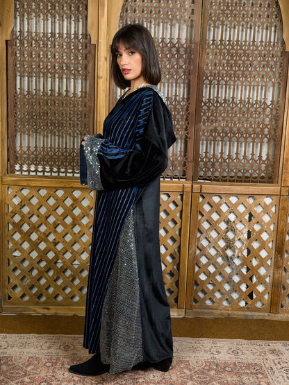 وَدّ — Wodd Sequin Hooded Velvet in Navy