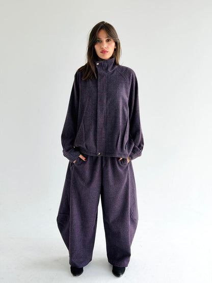 Check Balloon pants In Purple