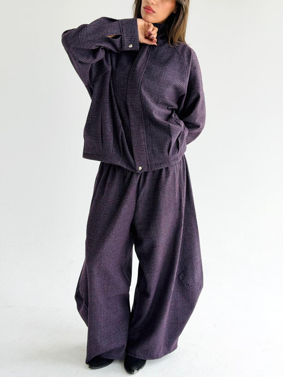 Check Balloon pants In Purple